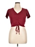 Shein Burgundy Short Sleeve Top Size 0X - photo 1