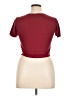 Shein Burgundy Short Sleeve Top Size 0X - photo 2