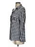 Gap 100% Cotton Checkered-gingham Blue Long Sleeve Button-Down Shirt Size S - photo 5