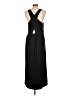 Peach Solid Black Casual Dress Size L - photo 2