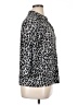 212 Collection Animal Print Silver 3/4 Sleeve Button-Down Shirt Size XL - photo 4