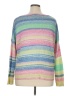 Runway 100% Acrylic Stripes Pink Pullover Sweater Size 1X - photo 2
