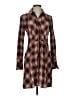 Peruvian Connection Plaid Brown Casual Dress Size 4 - photo 1