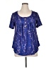 Unbranded Stars Blue Short Sleeve Blouse Size 0X - photo 1