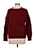 Dreamers 100% Acrylic Hearts Burgundy Pullover Sweater Size L - photo 1