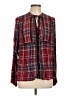 Seven7 100% Viscose Rayon Plaid Burgundy Long Sleeve Blouse Size L - photo 1