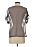 Studio Y 100% Polyester Metallic Silver Short Sleeve Blouse Size XS - photo 2