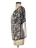 Studio Y 100% Polyester Metallic Silver Short Sleeve Blouse Size XS - photo 5