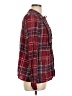 Seven7 100% Viscose Rayon Plaid Burgundy Long Sleeve Blouse Size L - photo 4