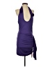 Cider Solid Purple Cocktail Dress Size S - photo 1