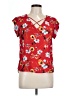 Lily White Red Short Sleeve Blouse Size L - photo 1