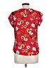 Lily White Red Short Sleeve Blouse Size L - photo 2