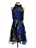 Miss Sixty 100% Polyester Print Blue Cocktail Dress Size 4 - photo 1