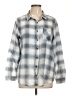 Vanilla Star Plaid Gray Long Sleeve Blouse Size L - photo 1