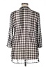 Takara Checkered-gingham Gray 3/4 Sleeve Button-Down Shirt Size XL - photo 2