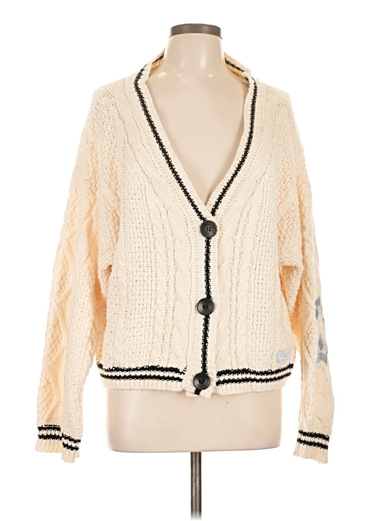 Pre-owned Assorted Brands Cardigan Sweater In White