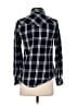 Angie 100% Cotton Plaid Black Long Sleeve Button-Down Shirt Size S - photo 2