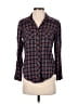 Angie 100% Cotton Plaid Brown Long Sleeve Button-Down Shirt Size S - photo 1