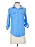 B.wear Blue 3/4 Sleeve Button-Down Shirt Size XS - photo 1