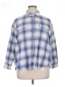 Old Navy 100% Cotton Plaid Blue 3/4 Sleeve Button-Down Shirt Size XL - photo 1