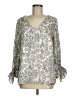 Vince Camuto 100% Polyester Silver Long Sleeve Blouse Size M - photo 1