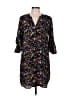 Eclair 100% Polyester Print Black Casual Dress Size L - photo 1