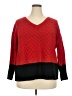 NY Collection 100% Acrylic Color Block Red Pullover Sweater Size 2X - photo 1