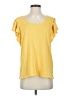 Max Studio Yellow Short Sleeve Top Size S - photo 1
