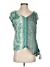 Tiny Teal Short Sleeve Blouse Size S - photo 1
