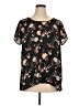Torrid Floral Black Short Sleeve Blouse Size 1X Plus (1) - photo 1