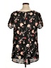Torrid Floral Black Short Sleeve Blouse Size 1X Plus (1) - photo 2