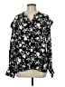 Tolani 100% Viscose Floral Black Long Sleeve Blouse Size M - photo 1