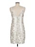 Aqua 100% Polyester Metallic Silver Cocktail Dress Size M - photo 2