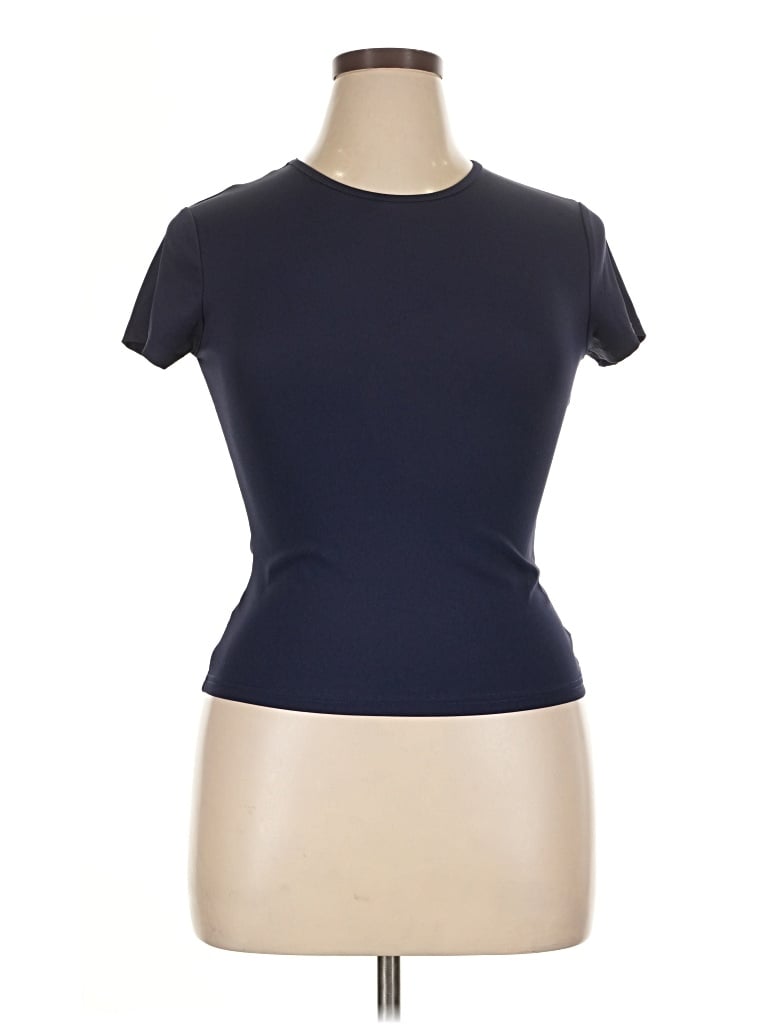 Pre-owned Edikted Short Sleeve Turtleneck In Blue