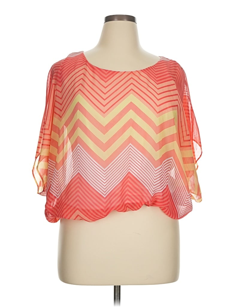 Pre-owned A. Byer 3/4 Sleeve Blouse In Orange