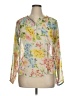 Red Camel 100% Polyester Floral Yellow Long Sleeve Blouse Size XL (estimated) - photo 1