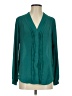 Miami 100% Polyester Teal Long Sleeve Blouse Size S - photo 1