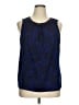 JCPenney 100% Polyester Blue Sleeveless Blouse Size XL (estimated) - photo 1