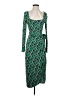 Saint + Sofia Print Green Casual Dress Size 4 - photo 1