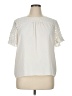 Talbots 100% Polyester Floral Ivory Short Sleeve Blouse Size XL - photo 1