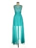 Sherri Hill 100% Polyester Teal Cocktail Dress Size 6 - photo 1