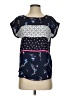 Maurices 100% Polyester Black Blue Short Sleeve Blouse Size S - photo 1