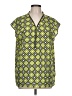 MICHAEL Michael Kors 100% Polyester Green Short Sleeve Blouse Size L - photo 1