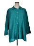 Unbranded Teal 3/4 Sleeve Button-Down Shirt Size 1X - photo 1