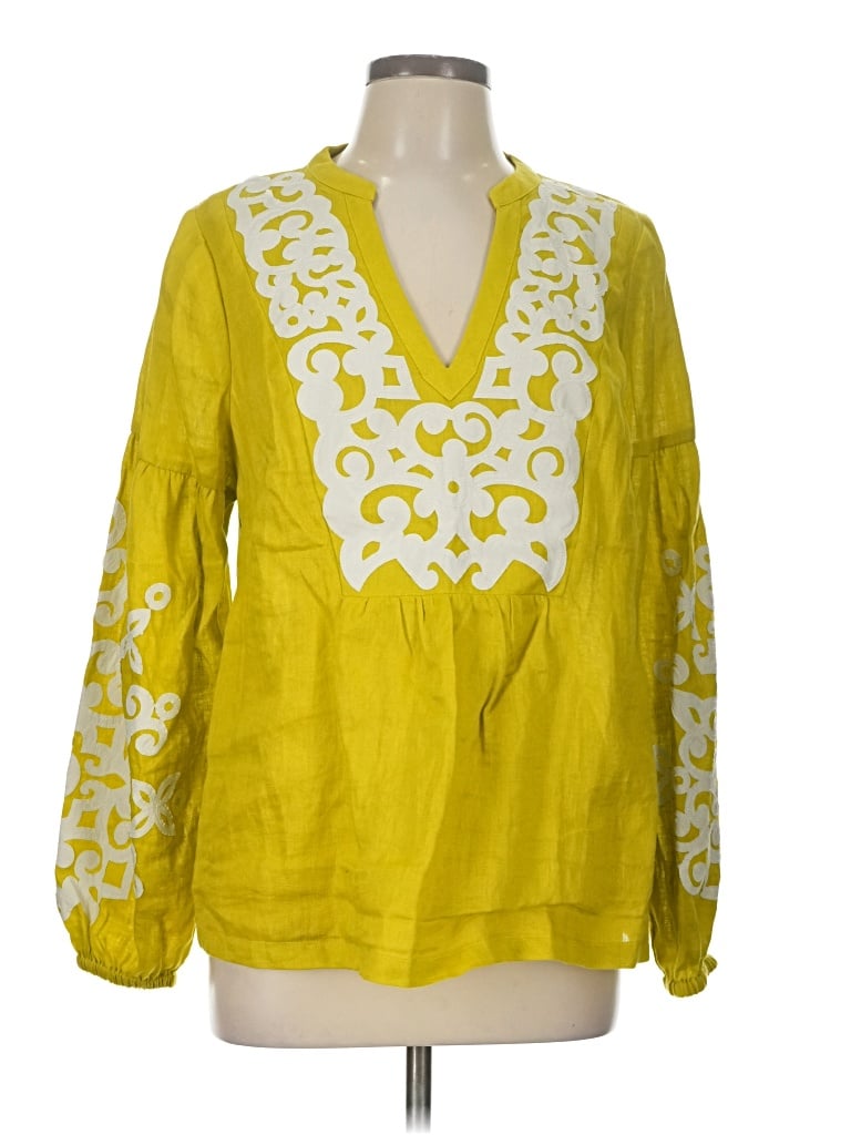 Pre-owned Boden Long Sleeve Blouse In Yellow