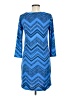 Allison Brittney Chevron-herringbone Blue Casual Dress Size M - photo 2