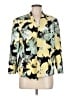 Black Label by Evan Picone Print Yellow Blazer Size M (estimated) - photo 1