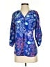 Yumi Kim 100% Polyester Print Blue 3/4 Sleeve Blouse Size S - photo 1