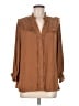 Democracy 100% Polyester Brown Long Sleeve Blouse Size M - photo 1