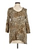 Chico's Animal Print Tan 3/4 Sleeve Blouse Size Med (1) - photo 1